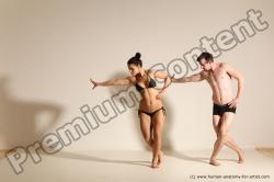 Underwear Woman - Man White Average Short Brown Dancing Dynamic poses Academic